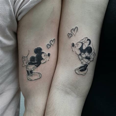 Mickey And Minnie Mouse Couple Tattoos