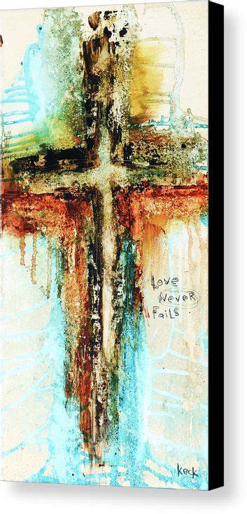 Cross Art Abstract Painting Canvas Print Canvas Art By Michel Keck