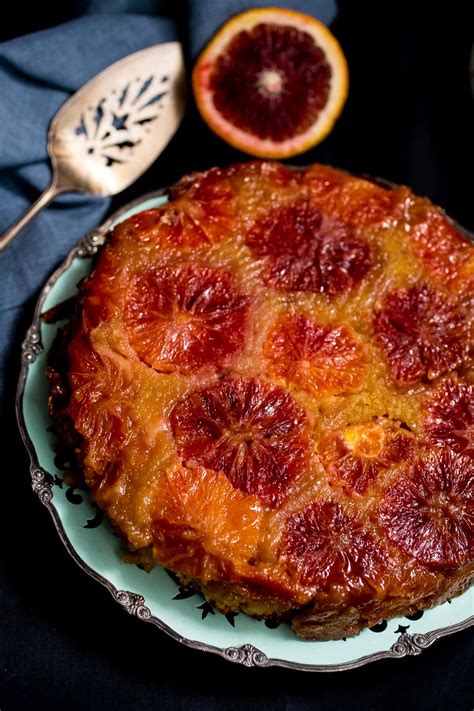 Blood Orange Almond Upside Down Cake The Girl In The Little Red Kitchen