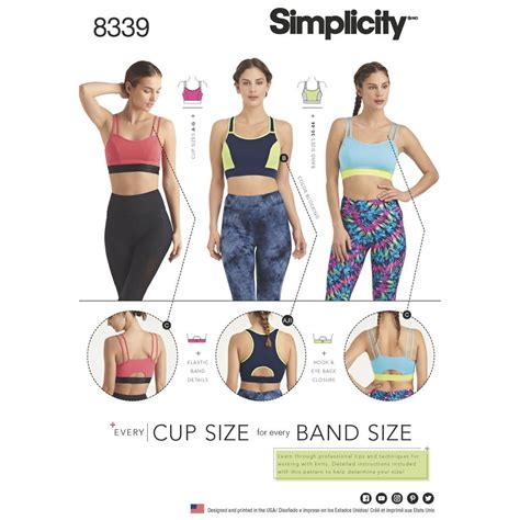 achieve the perfect fit with these knit sports bras in this simplicity sewing pattern featuring