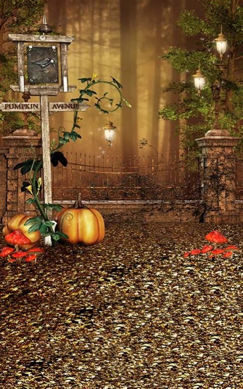 New Halloween Theme Pumpkin Signposts Photography Backdrop Sale