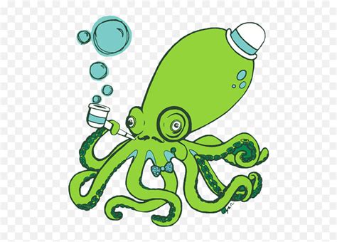 Octopus Kraken Green Comic Fantasyart Kraken Clipart Emojikraken