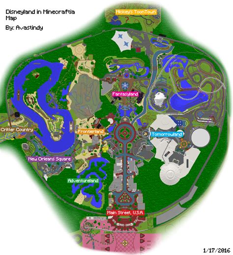 The Disneyland Minecraft Project — A Current Map Of Disneyland In