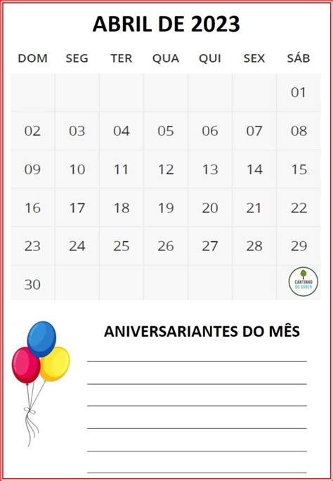 CalendÁrio 2023 1 Mes Por Folha Cantinho Do Saber Atividades Para