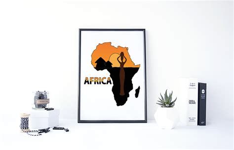 Africa Map Print African Continent Art Africa Wall Decor