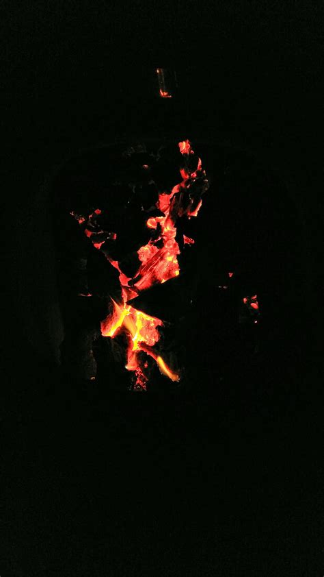 Fire Flames Coal Wood Fire Night Camp Fire Hd Mobile Wallpaper