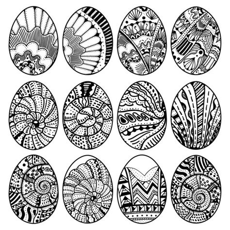 zentangle easter eggs for coloring book for adult stock vector image by ©somjaicindy