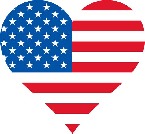Stars And Stripes Heart Shaped Usa Heart Flag Openclipart