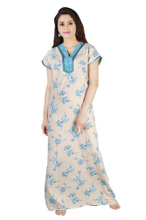 Buy Naughty Nightwear Cotton Nighty And Night Gowns Blue Online At Best Prices In India Snapdeal