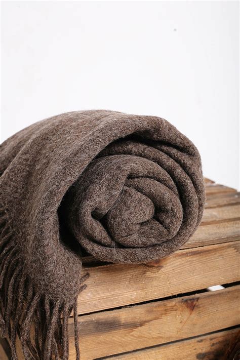 Natural Not Coloured Wool Blanket Brown Wool Blanket Throw Throw