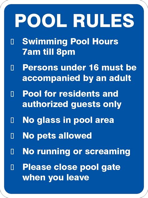 Pool Rules V2 Discount Safety Signs Australia