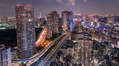 Hd Wallpaper Tokyo Tokyo Tower Japan Asia Cityscape City Lights