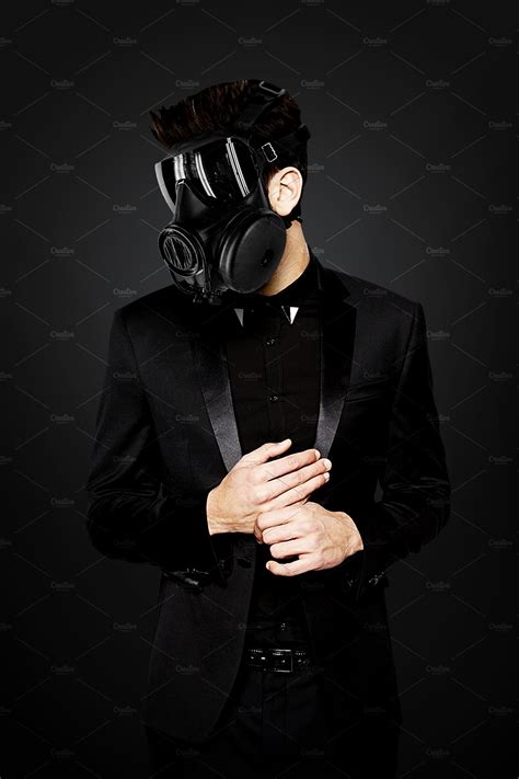 Gas Mask Man With Suit ~ People Photos ~ Creative Market