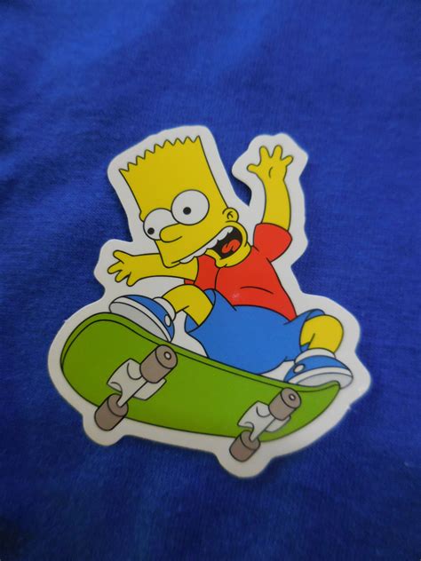 Bart Simpson Skateboard Die Cut Sticker Sticker Bomb Simpsons Etsy