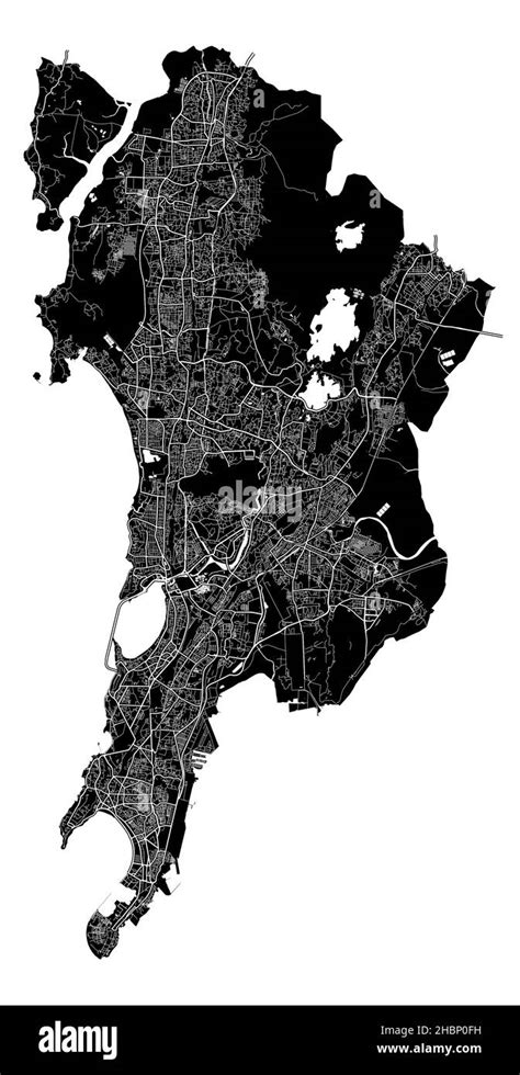 Mumbai India High Resolution Vector Map With City Boundaries And