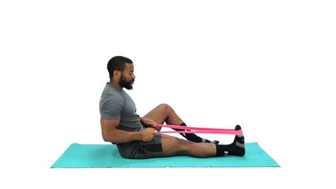 How To Do Seated Calf Stretch With A Resistance Band Stretching Demo