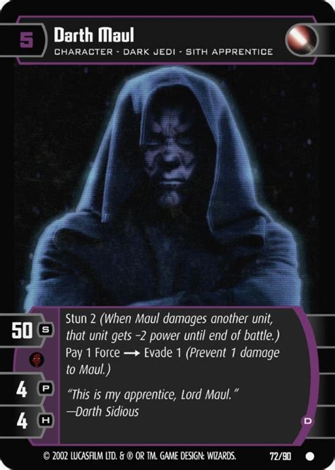 Darth Maul (D) Card - Star Wars Trading Card Game