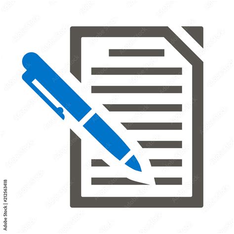 Summary Business Icon Vector Document With Pen Illustration Sheet Of