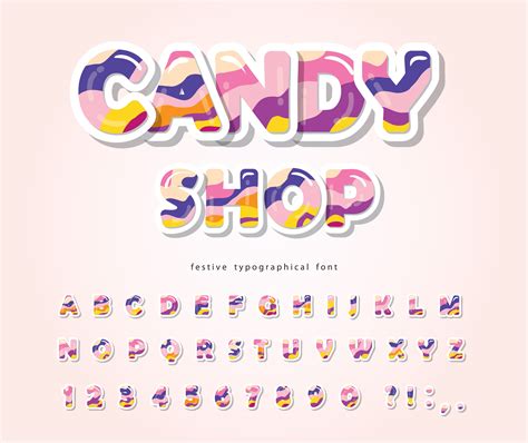 Candy Abc Letters And Numbers Glossy 3d Alphabet 694795 Vector Art At