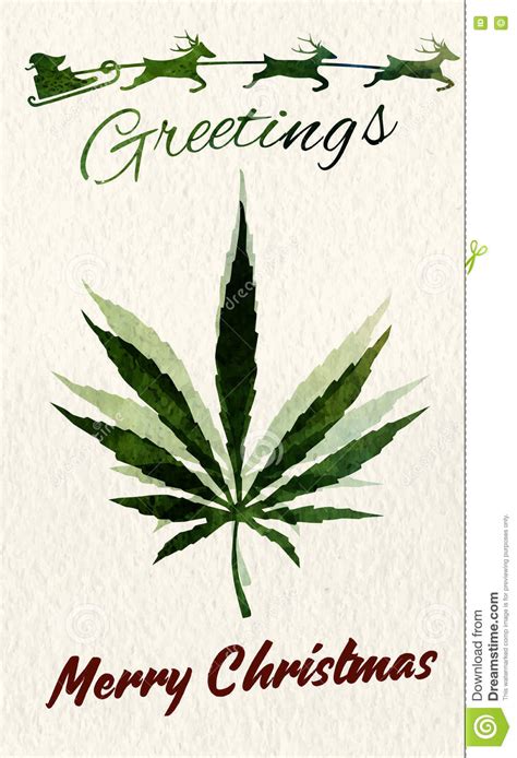What better time to express your faith than during such a holy season? Christmas Greeting Card With Marijuana Leaf And Santa ...