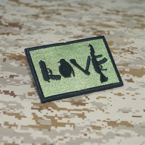 Love Ak Embroidered Patch With Velcro Airsoft