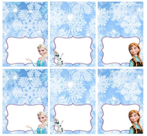 Disney Frozen Food Labels Placecards Tent Cards Favor Tags Etsy