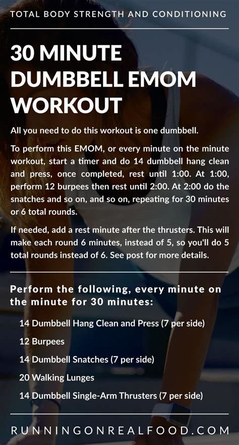 30 minute dumbbell emom workout emom workout crossfit workouts at home wod workout
