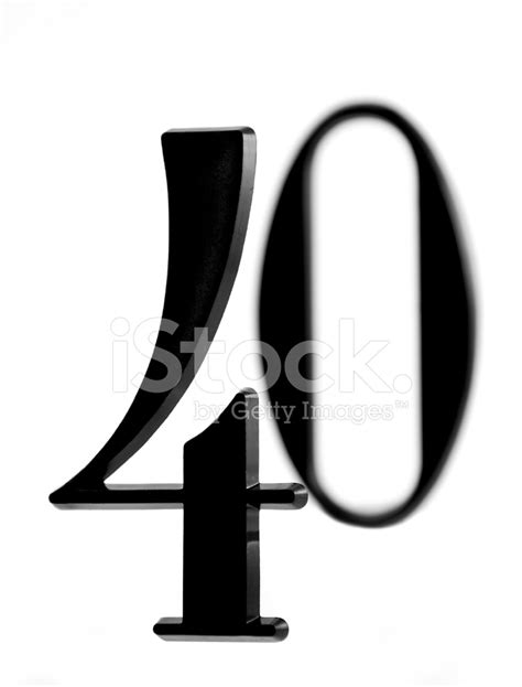 The Number 40 On White Stock Photos