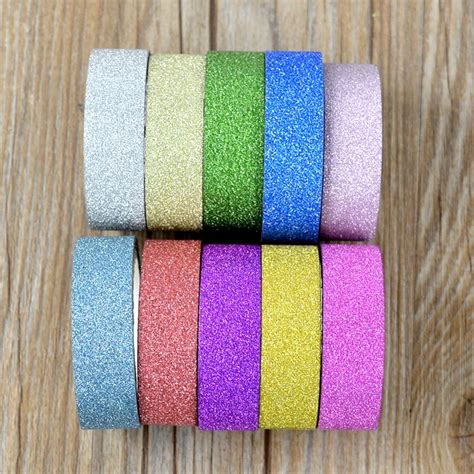 buy 1 roll glitter adhesive tape washi hand sticky paper masking tape from