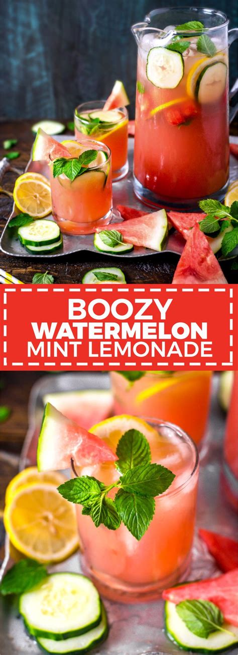 Boozy Watermelon Mint Lemonade Recipe Easy Mocktail