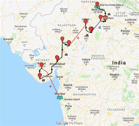 North India Tourist Map