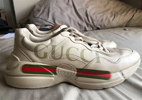 Gucci Gucci Rython Retro Logo Leather Sneakers Grailed