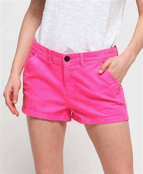 Womens Chino Hot Shorts In Fluro Pink Superdry Uk
