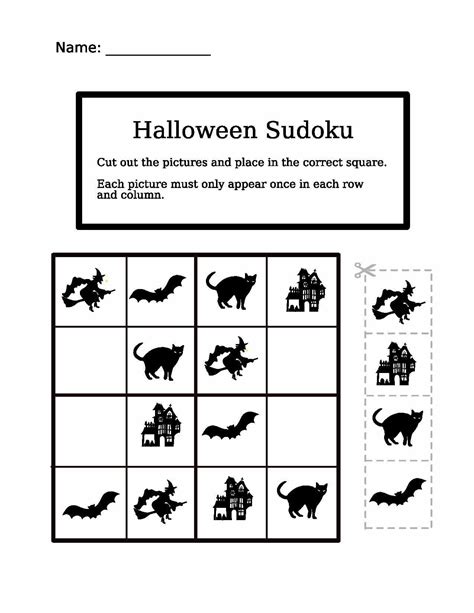 Print free halloween word scramble puzzle with answer sheet. Halloween Easy Sudoku | Free Printable Puzzle Games