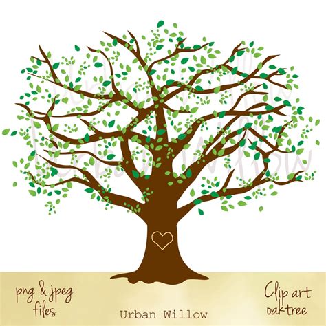 Clip Art Oak Tree Beautiful Tree Graphic Natural Tree Clipart Large