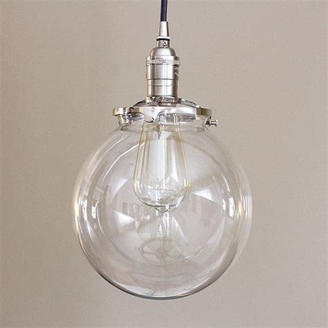 Clear Glass Globe Pendant Light Fixture With 8 Shade Etsy Globe Pendant Light Fixture Glass