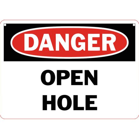 Danger Open Hole Safety Sign