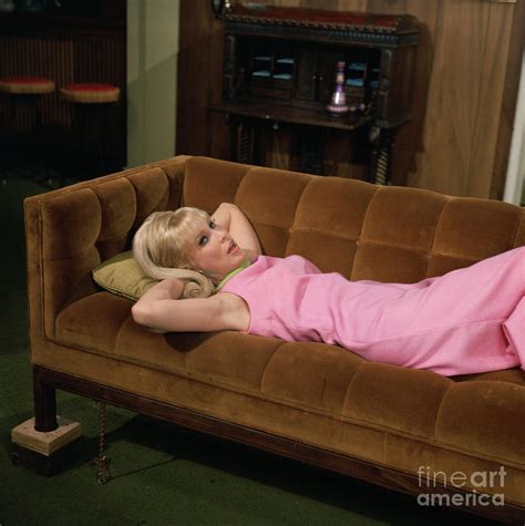 Barbara Eden Relaxing On Sofa By Bettmann