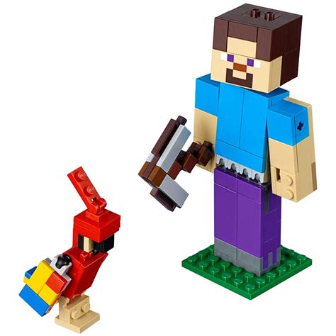 Lego Minecraft Steves Bigfig Parrot Construction Toys Bandm