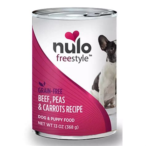 That's because feeding a canned dog food that contains too much calcium… can increase your puppy's risk of developing a crippling form of hip dysplasia… especially for certain breed sizes. Nulo Freestyle Beef, Peas & Carrots Recipe Grain Free Wet ...