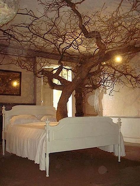 Fairytale Bedroom Put Lights On The Tree To Make It Look Like Stars