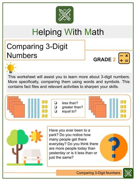 Comparing Numbers Worksheets 3rd Grade Pdf Comparing Three Digit