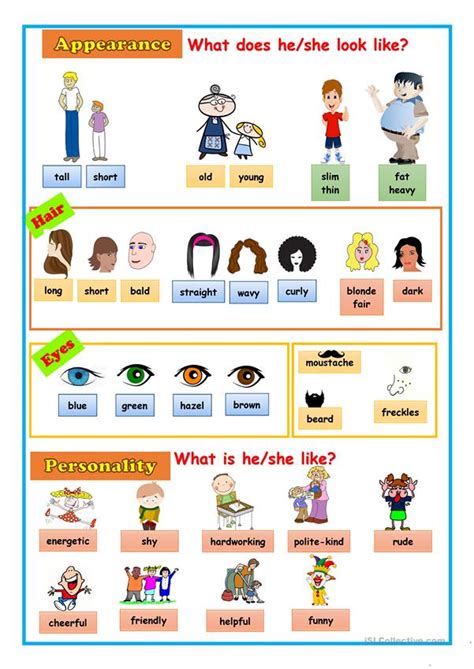 Appearancepersonality English Esl Worksheets For
