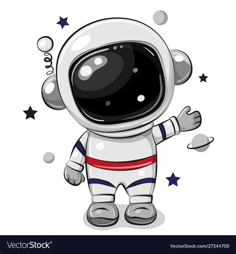 Cute Cartoon Astronaut Isolated On A White Background Download A Free