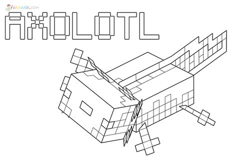 Ausmalbilder Axolotl Minecraft