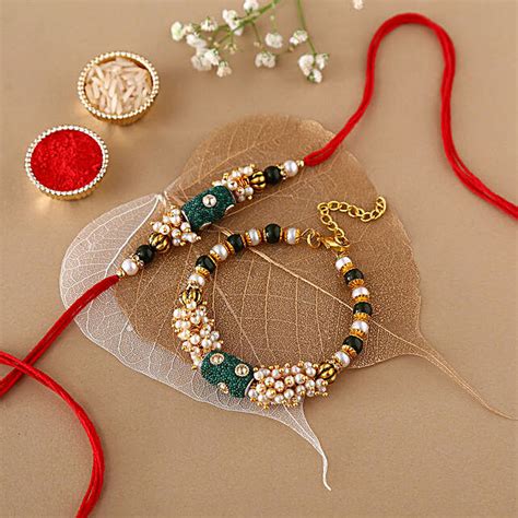 Sneh Pearl Bhaiya Bhabhi Rakhi Set Oman Gift Sneh Pearl Bhaiya Bhabhi