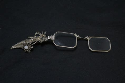 Antique Sterling Silver Folding Glasses With Marcasite Antique Reading Glasses Vintage