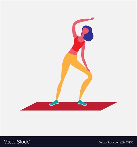 Woman Doing Aerobic Exercises Cartoon Character Vector Image