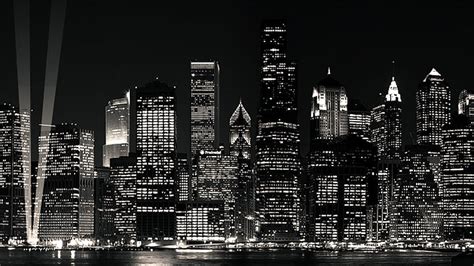 New York City New York City Night Light Skyscrapers Hd Wallpaper