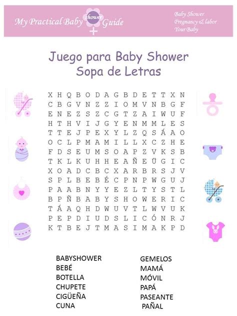 Sopa De Letras Baby Shower Pinterest Babies Babyshower And Baby Shower Games